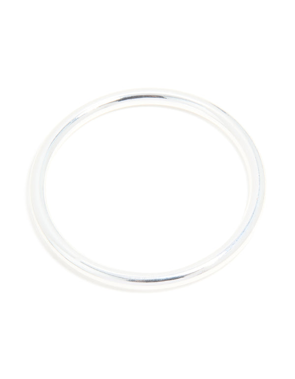 Silver Smooth Thick Bangle