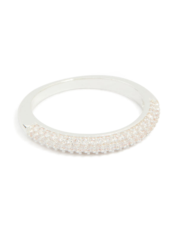 Mixed Metal Plated Cubic Zirconia Thin Rings 4-Pack