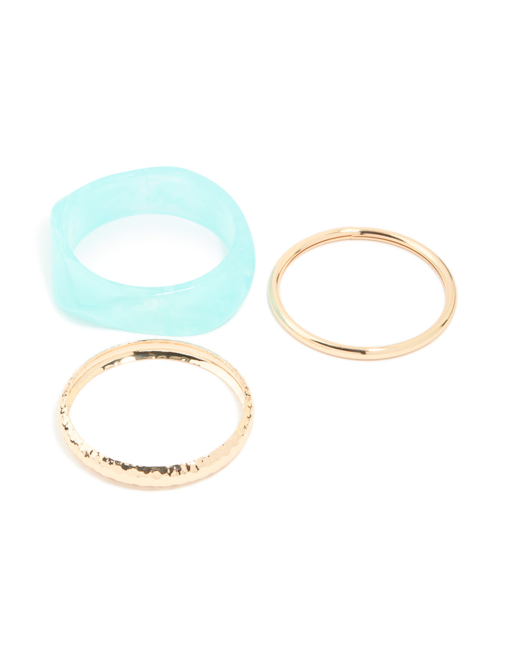 Gold & Blue Acrylic Bangles 3-Pack