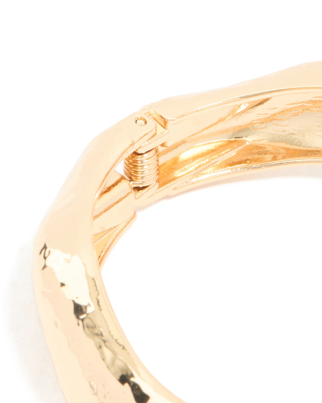 Gold Hammered Wiggle Bangle