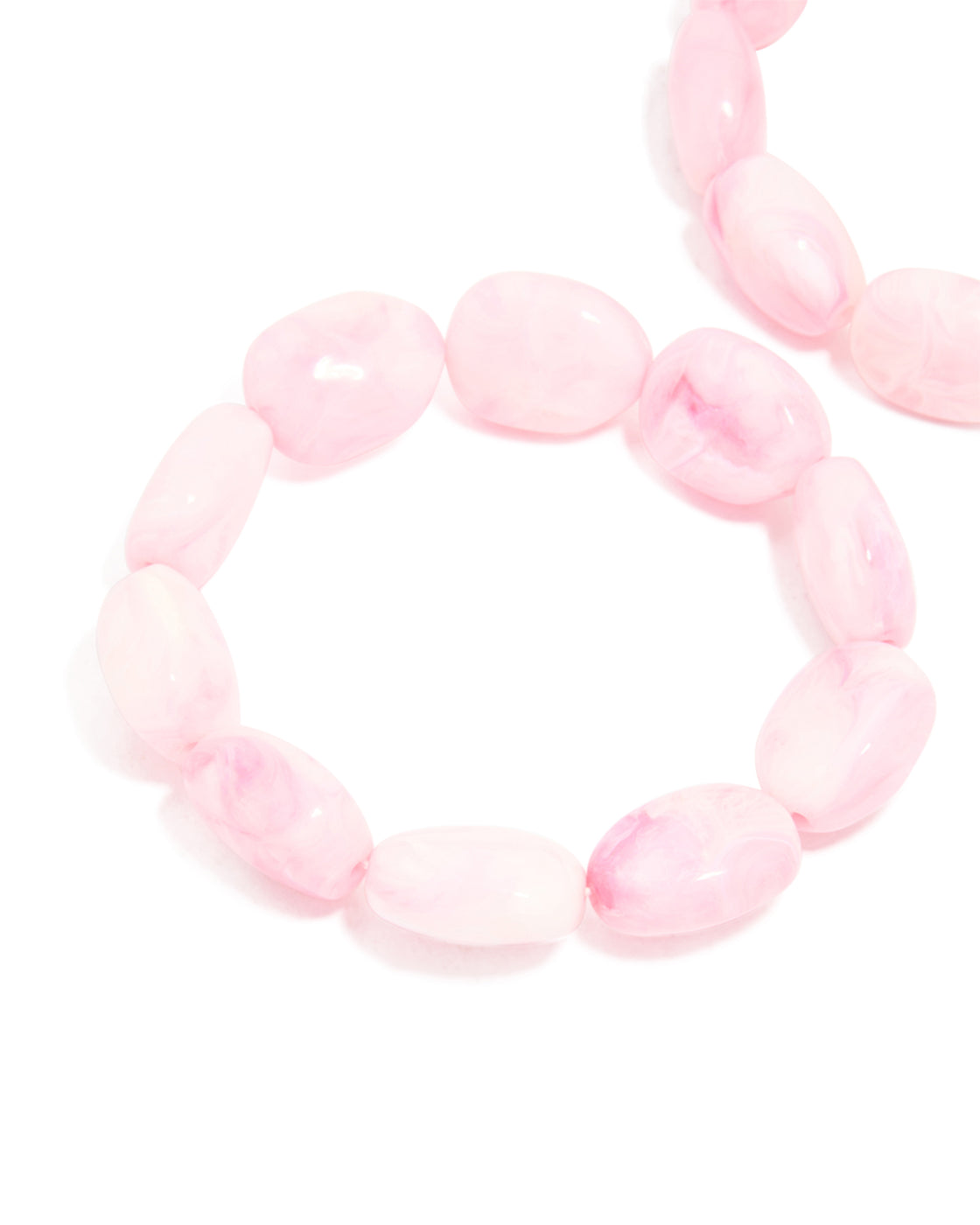 Pink Oval Beaded Stretch Bracelets 2-Pack