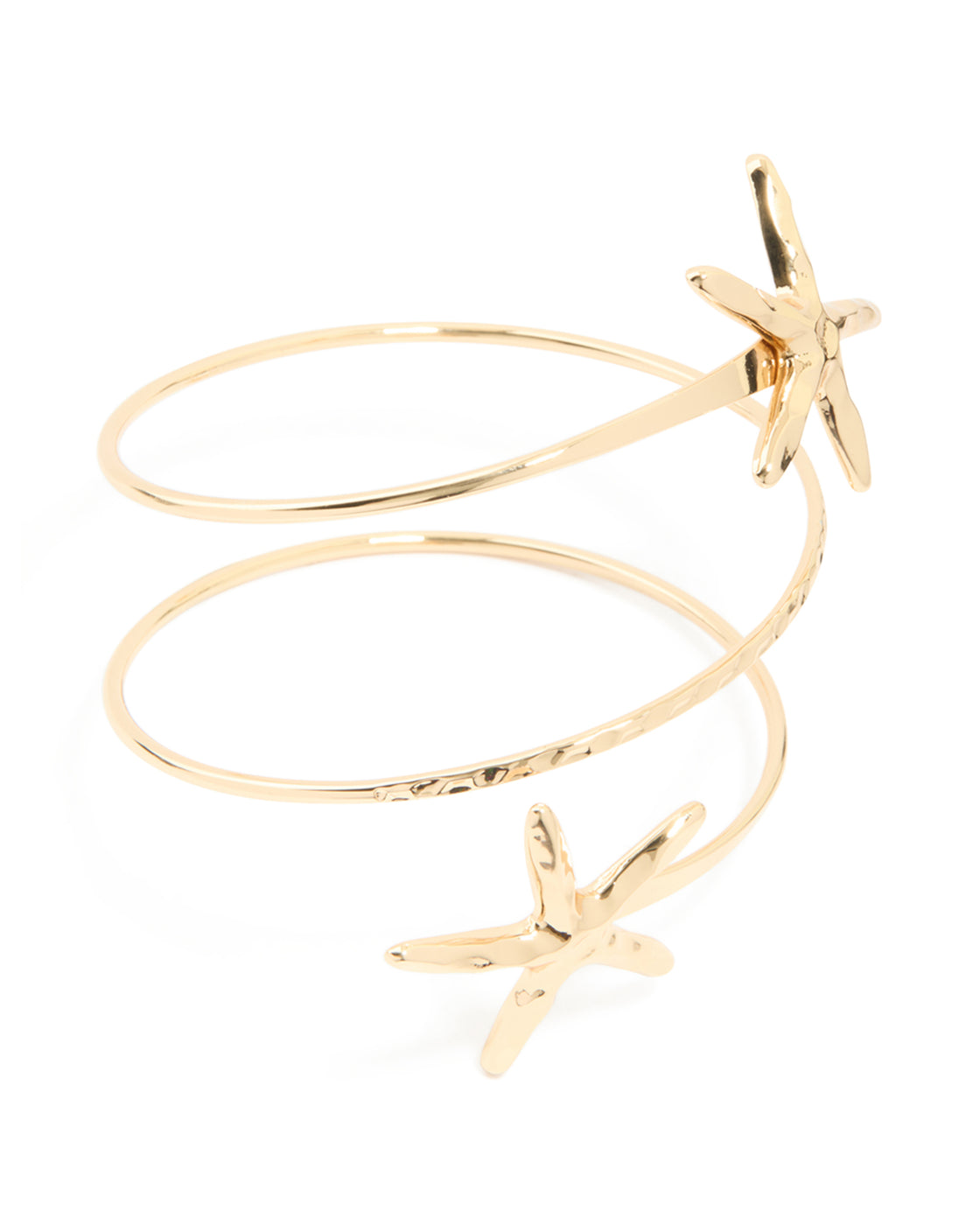 Gold Hammered Sea Star Arm Cuff