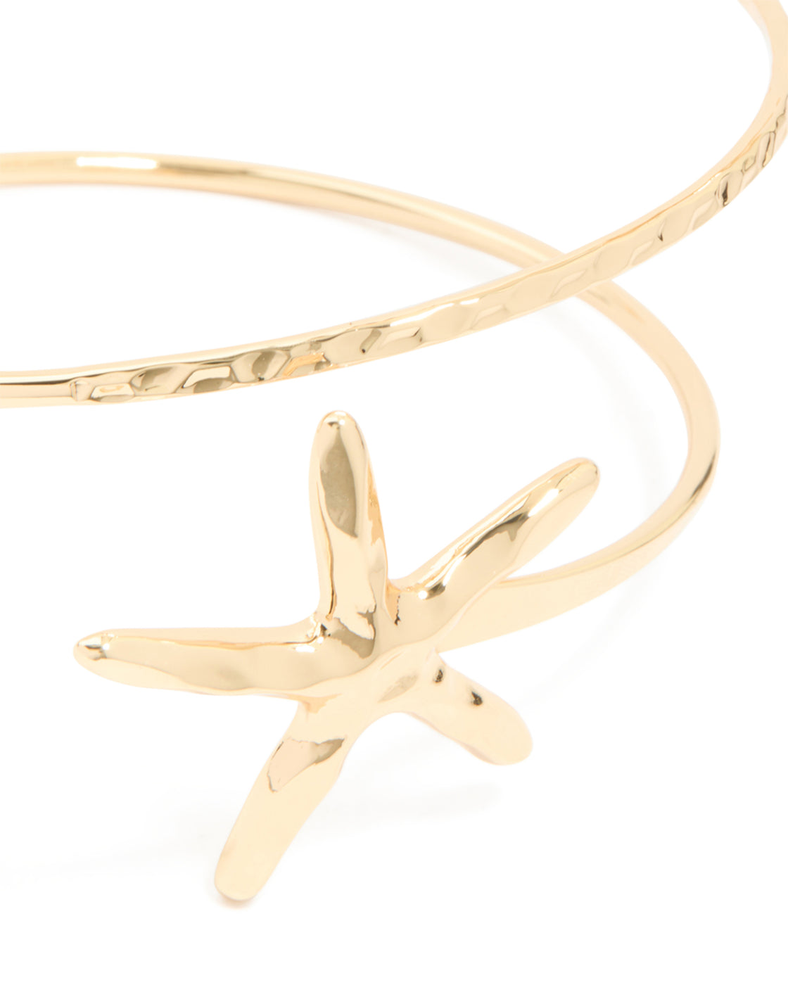 Gold Hammered Sea Star Arm Cuff
