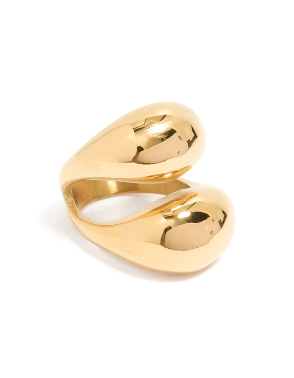 Waterproof Gold Plated Stainless Steel Open Orb Ring