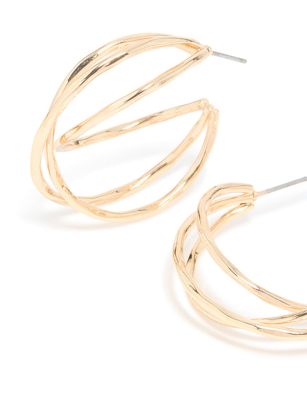 Gold Dainty Wrap Hoop Earrings