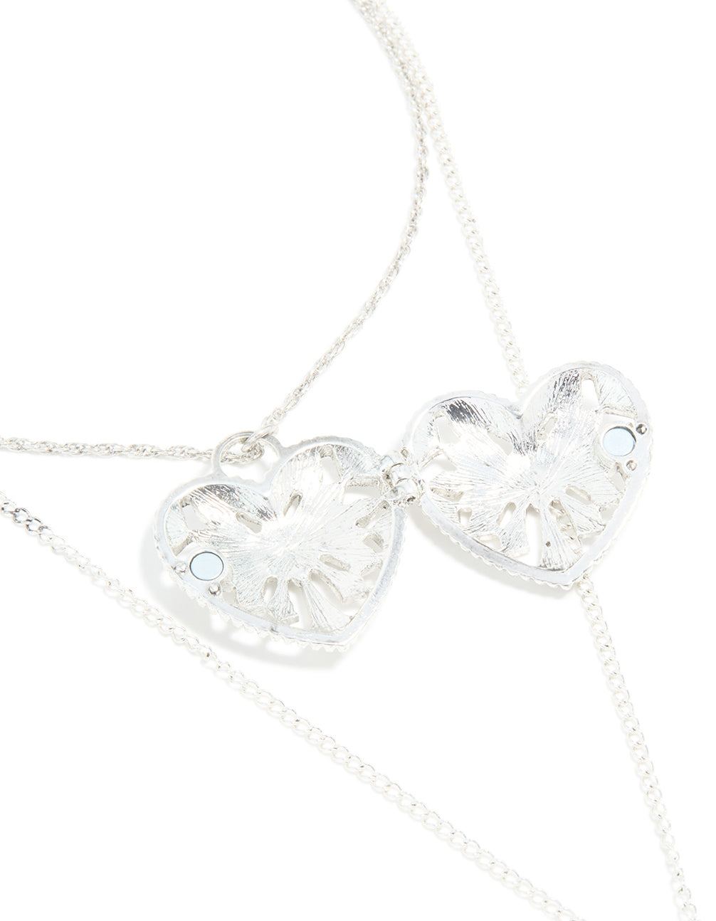 Antique Silver Heart & Arrow Boho Charm Layered Necklace