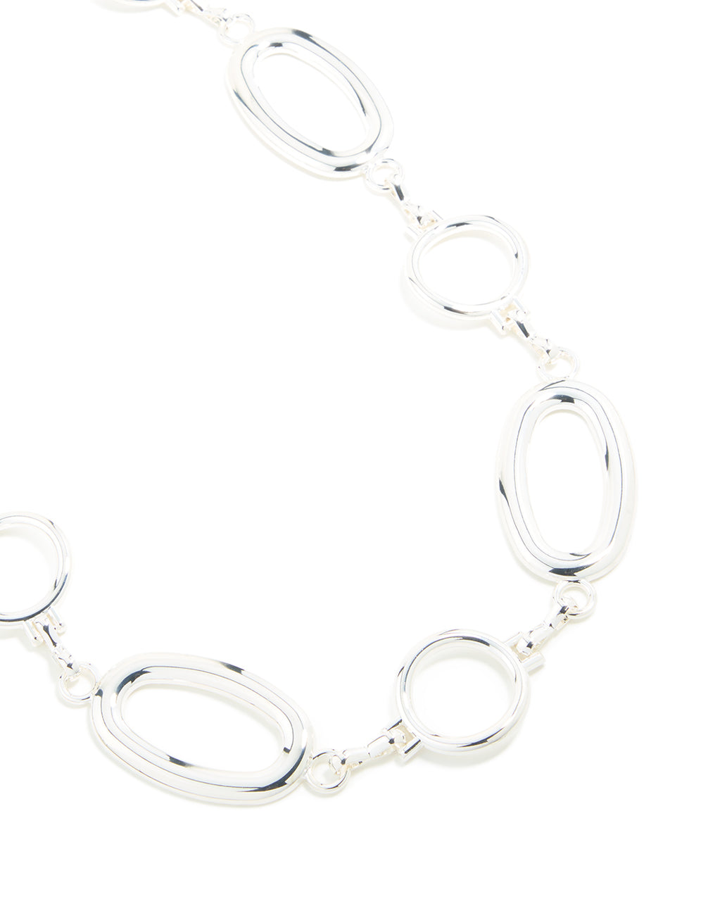 Silver Large Oval & Circle Belt