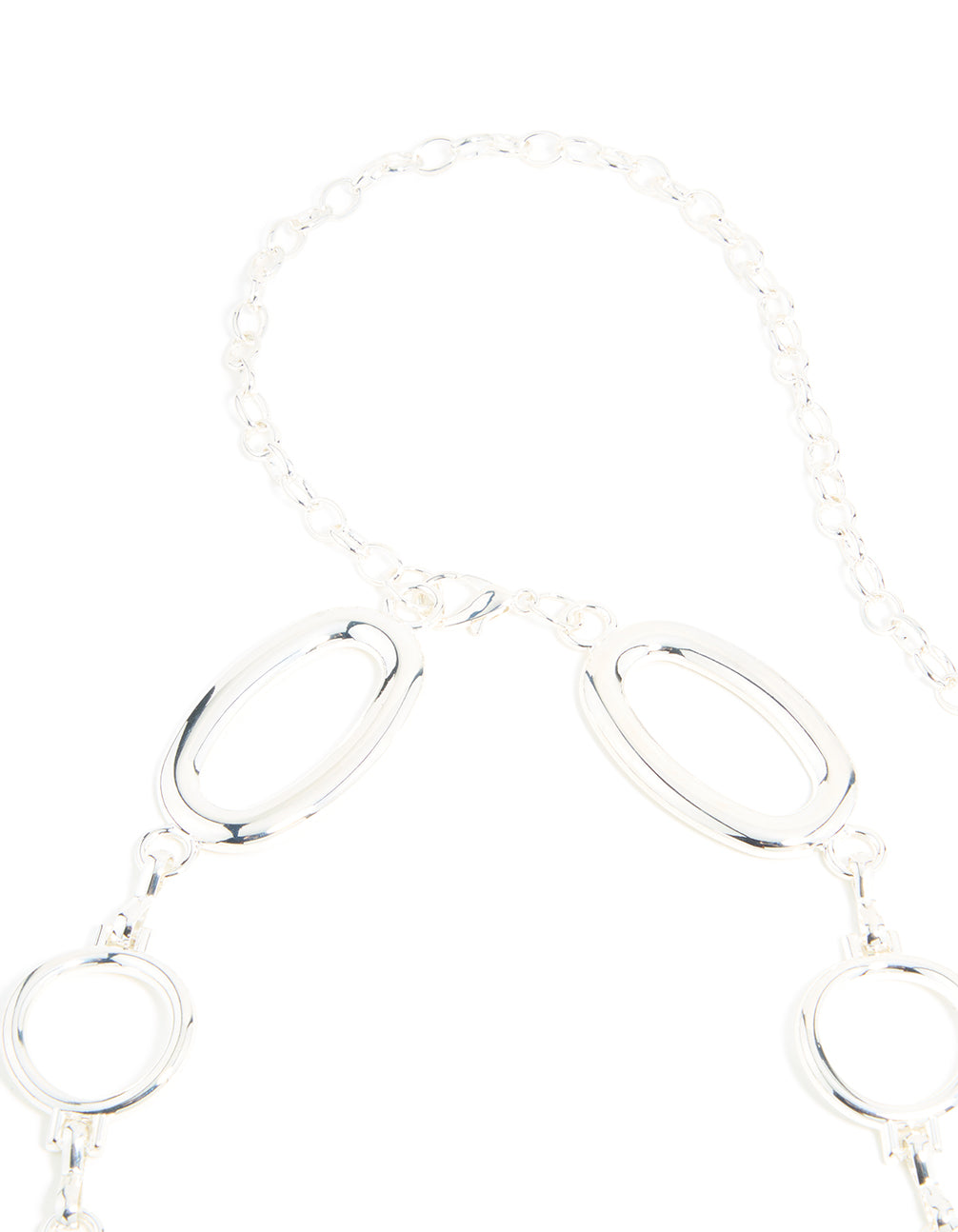 Silver Large Oval & Circle Belt