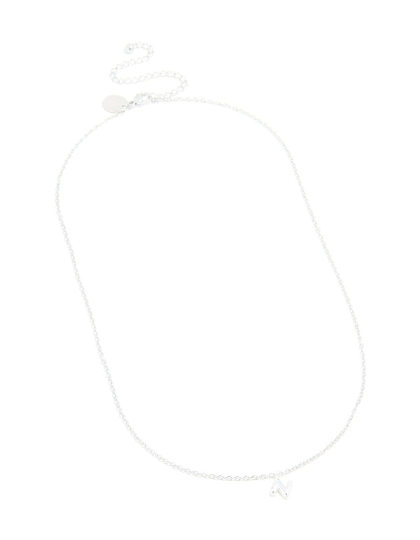 Waterproof Stainless Steel Mini Bubble Letter N Necklace