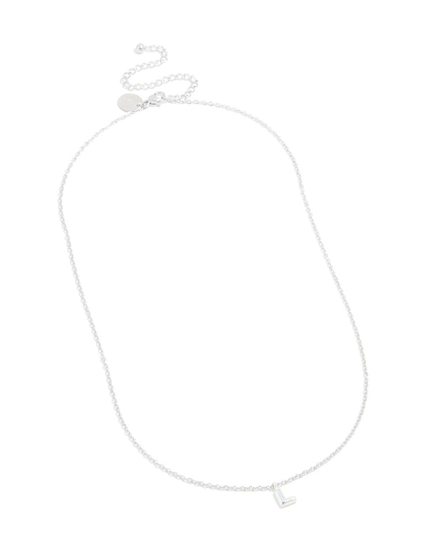 Waterproof Stainless Steel Mini Bubble Letter L Necklace