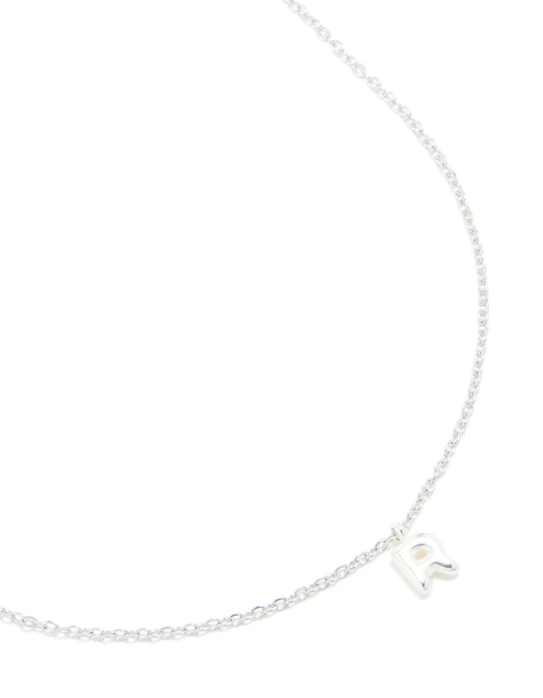Waterproof Stainless Steel Mini Bubble Letter R Necklace