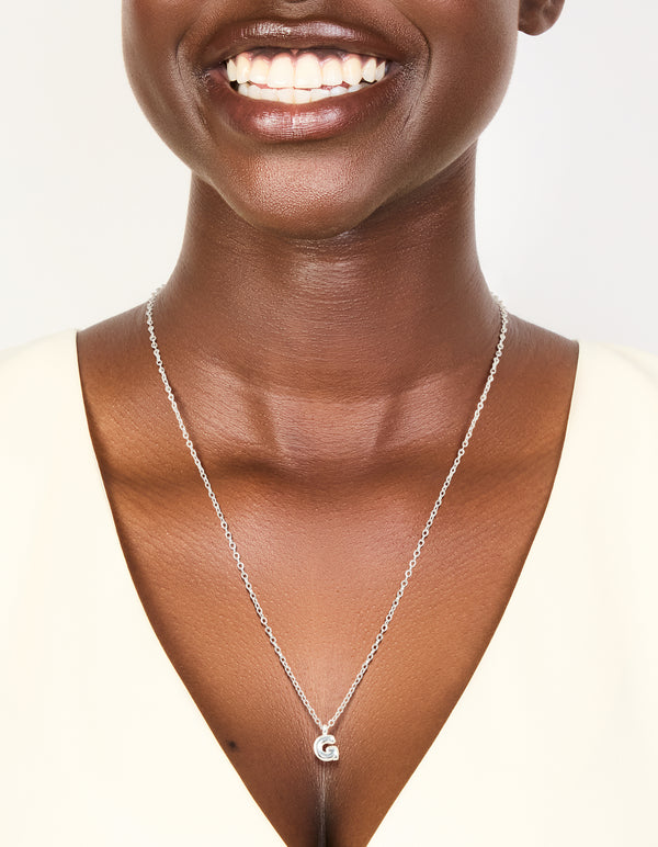 Waterproof Stainless Steel Mini Bubble Letter G Necklace