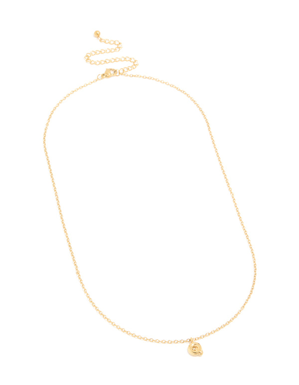 Waterproof Gold Plated Stainless Steel Mini Bubble Letter Q Necklace