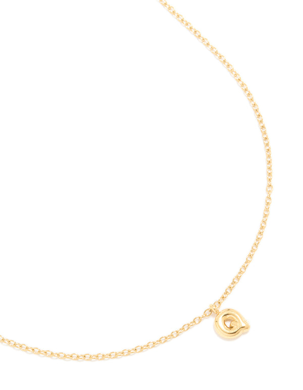Waterproof Gold Plated Stainless Steel Mini Bubble Letter Q Necklace