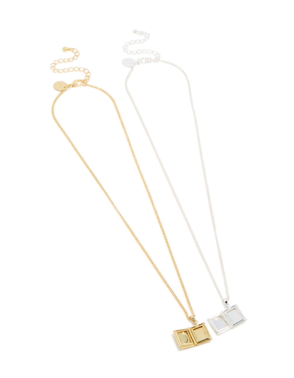Gold & Silver Plated Locket Necklaces 2-Pack