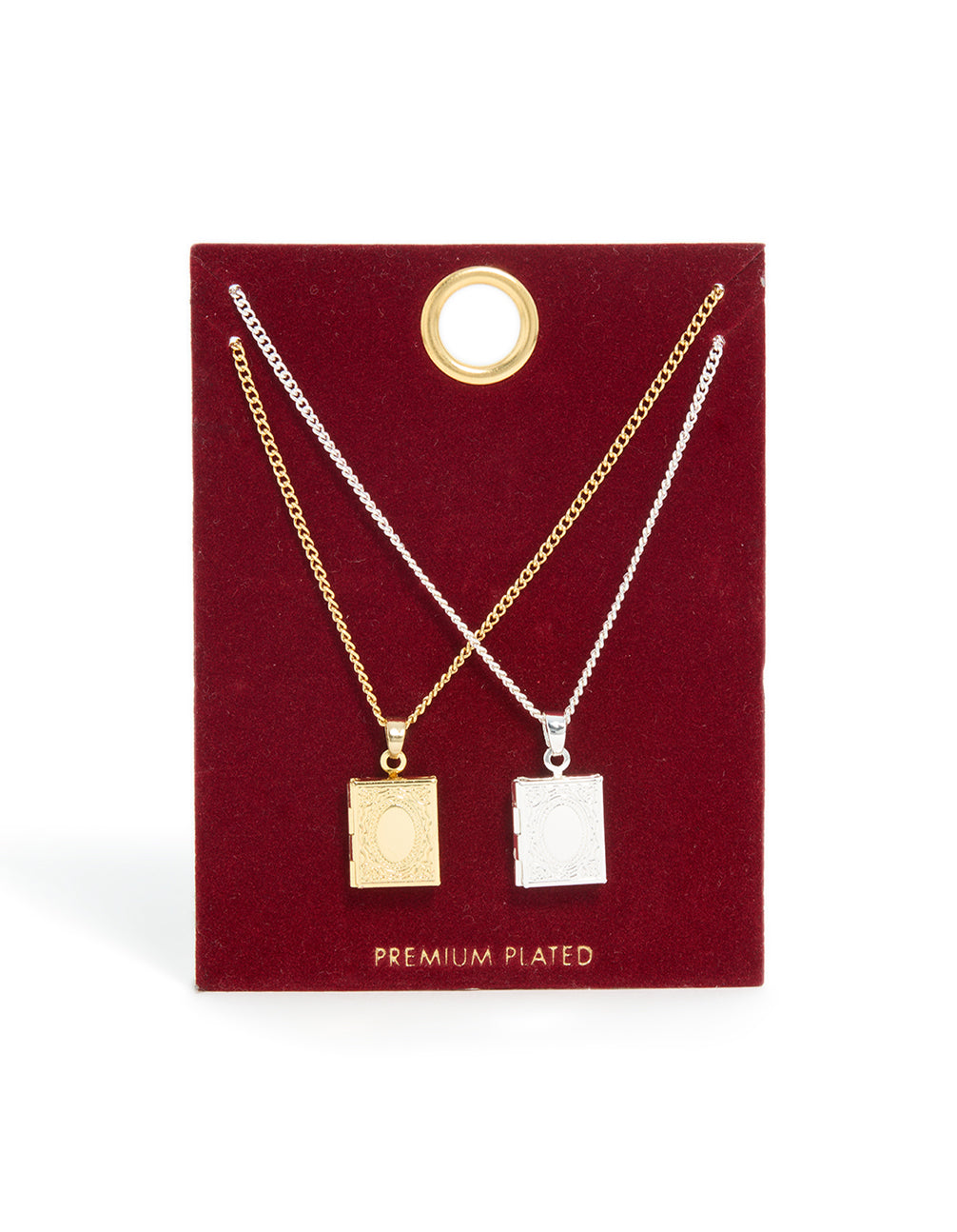 Gold & Silver Plated Locket Necklaces 2-Pack