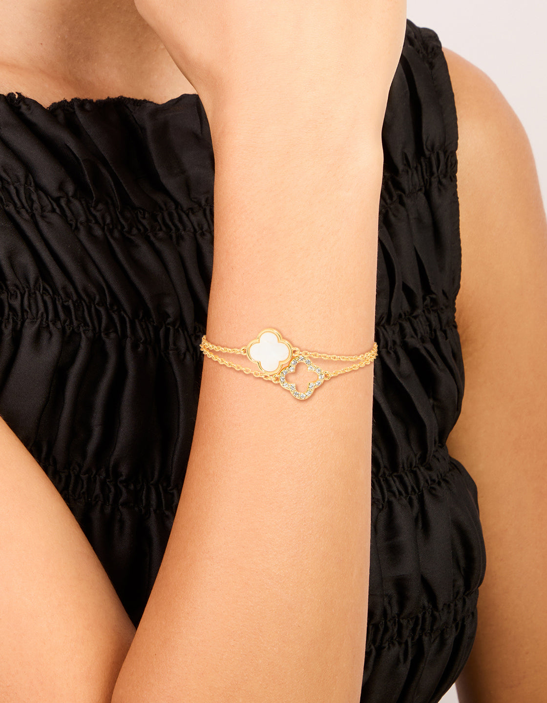Gold Plated Flower Bracelets 2-Pack