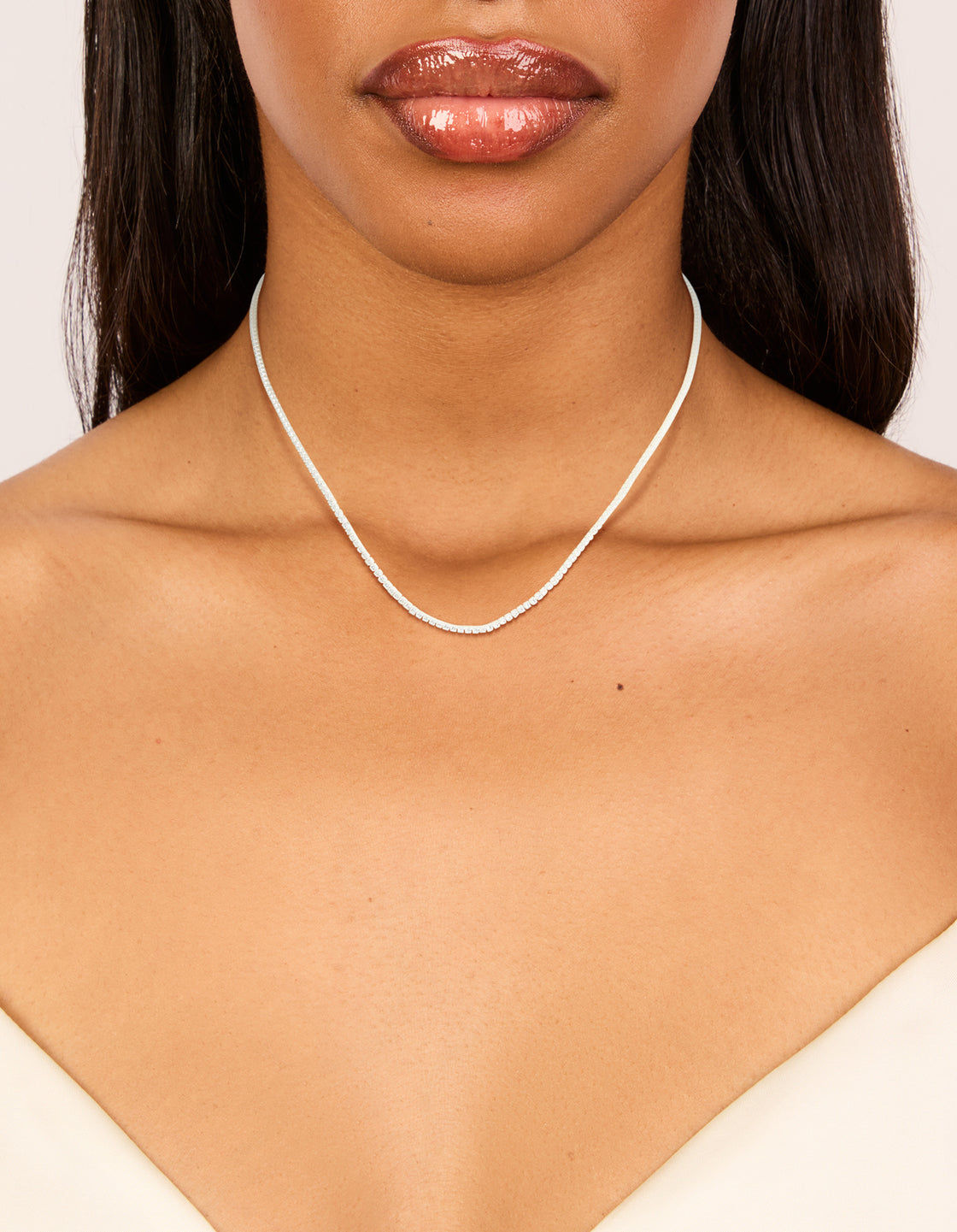 Sterling Silver Cubic Zirconia Tennis Necklace