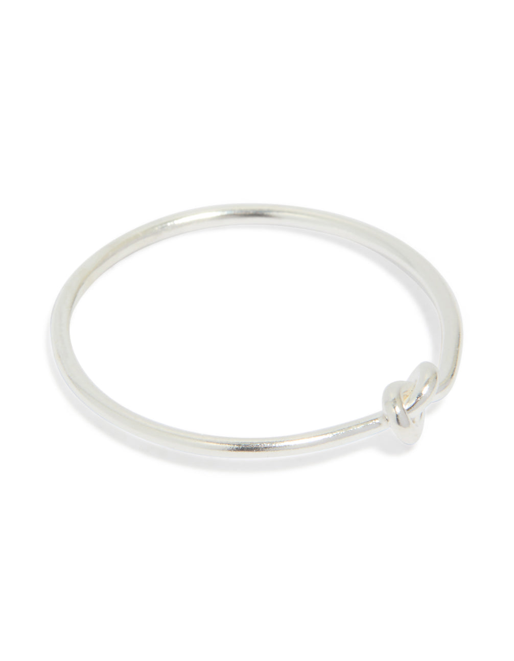 Beautiful dainty sterling silver tiny knot ring front view
