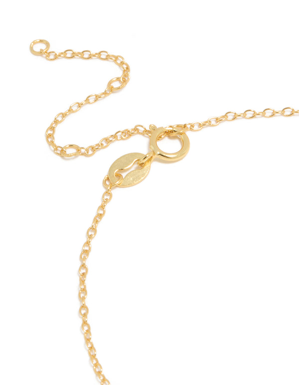 Gold Plated Sterling Silver Cubic Zirconia Letter S Bracelet