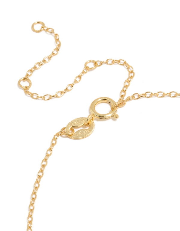 Gold Plated Sterling Silver Cubic Zirconia Letter M Bracelet