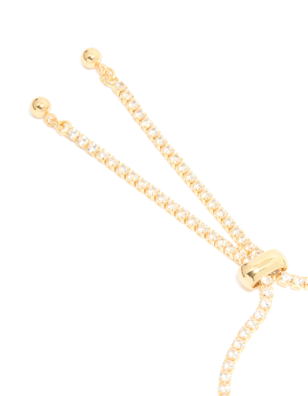 Gold Plated Cubic Zirconia Tennis Toggle Bracelet