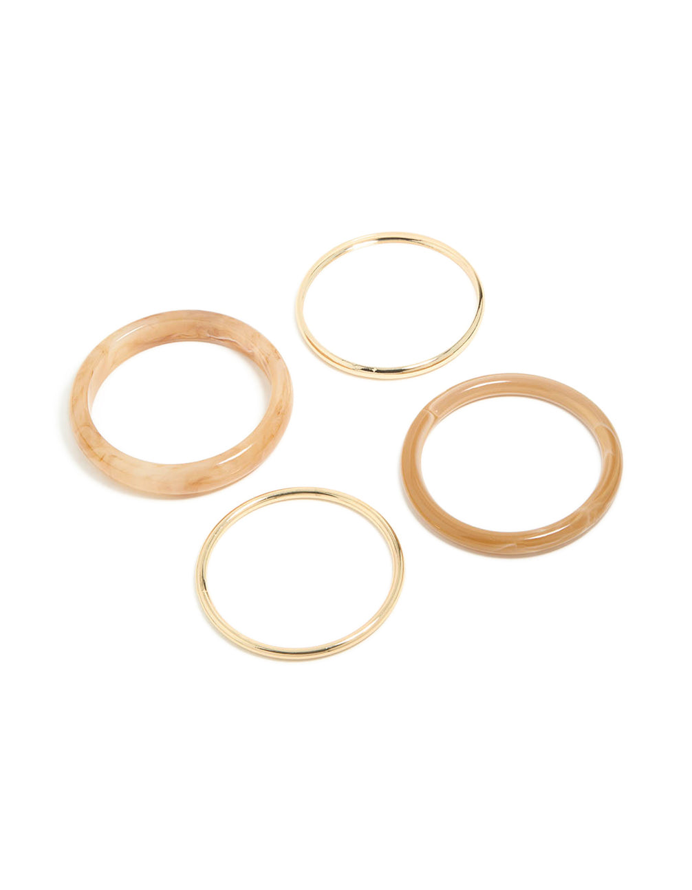 Gold & Brown Acrylic Bangles 4-Pack