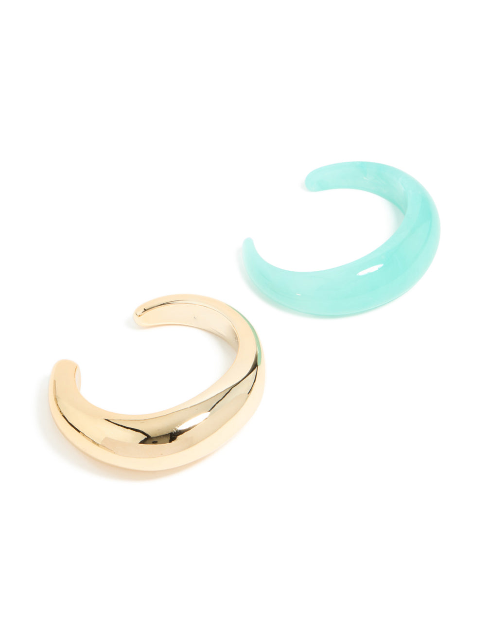 Blue Acrylic & Gold Wrist Cuffs 2-Pack