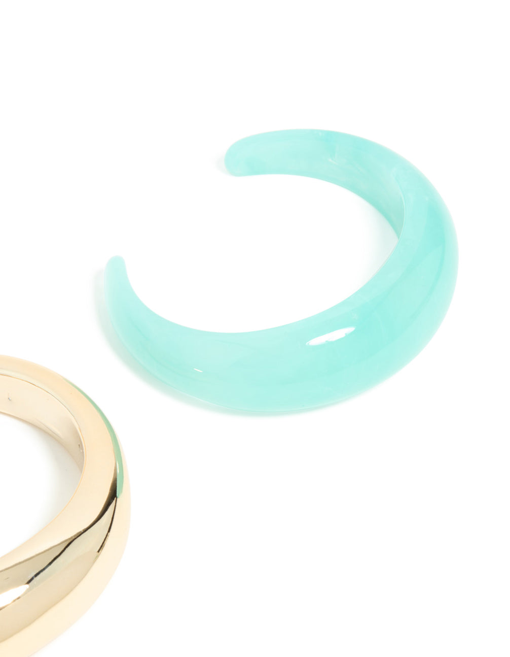 Blue Acrylic & Gold Wrist Cuffs 2-Pack