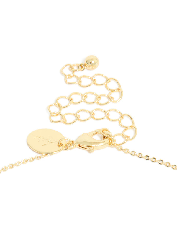 Gold Plated Brass Cubic Zirconia April Birthstone Necklace