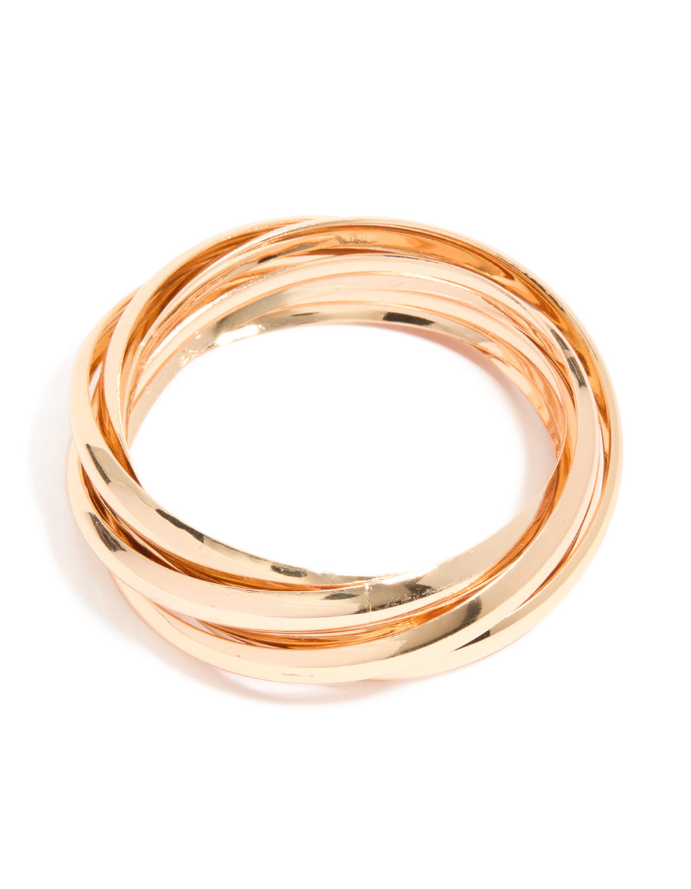 Gold Twisted Layered Bangle