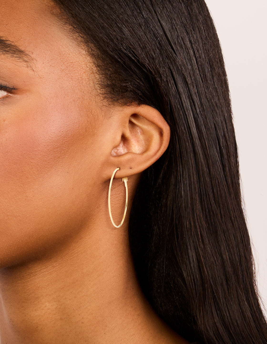 Gold Plated Surgical Steel Fine Hoop Earrings 40 MM