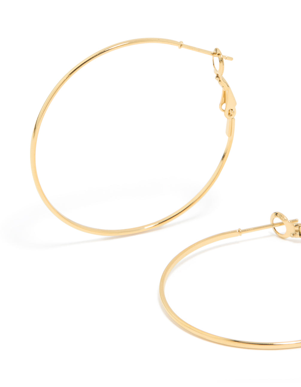 Gold Plated Surgical Steel Fine Hoop Earrings 40 MM