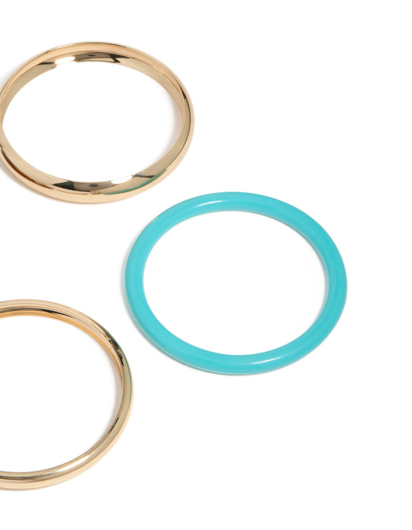 Gold & Mixed Acrylic Bangles 4-Pack