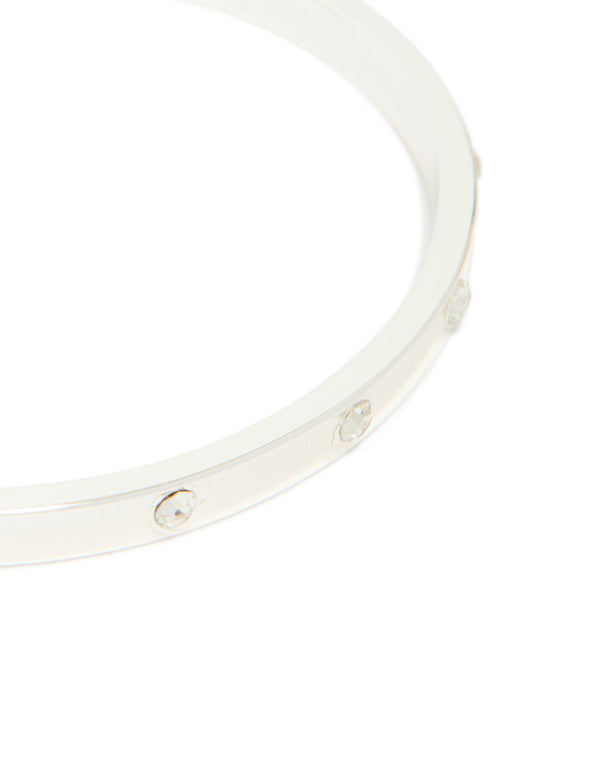 Designed with silver plated diamante wrist cuff in statement style close up view