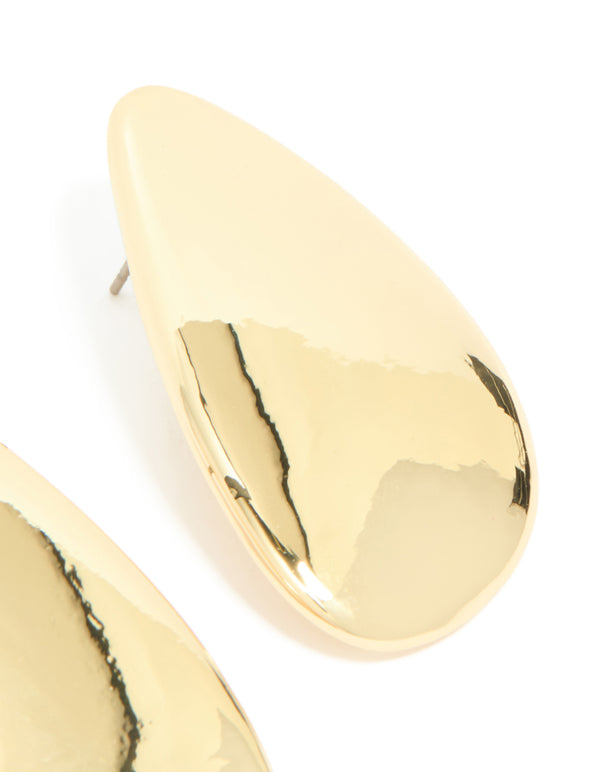 Displaying gold plated organic teardrop statement earrings post detail view
