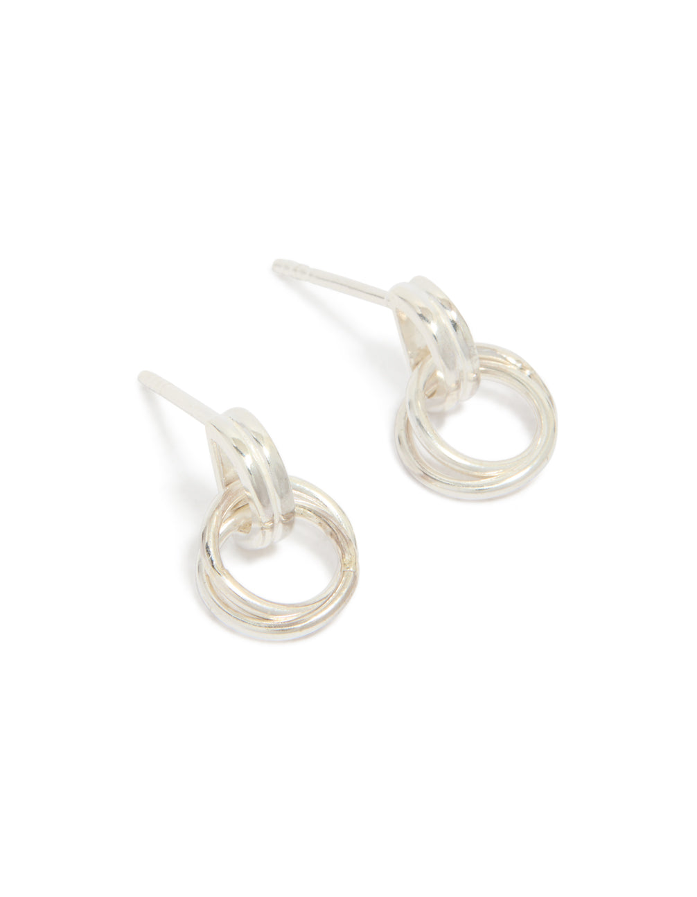 Discover sterling silver doorknocker stud earrings in a polished finish front view