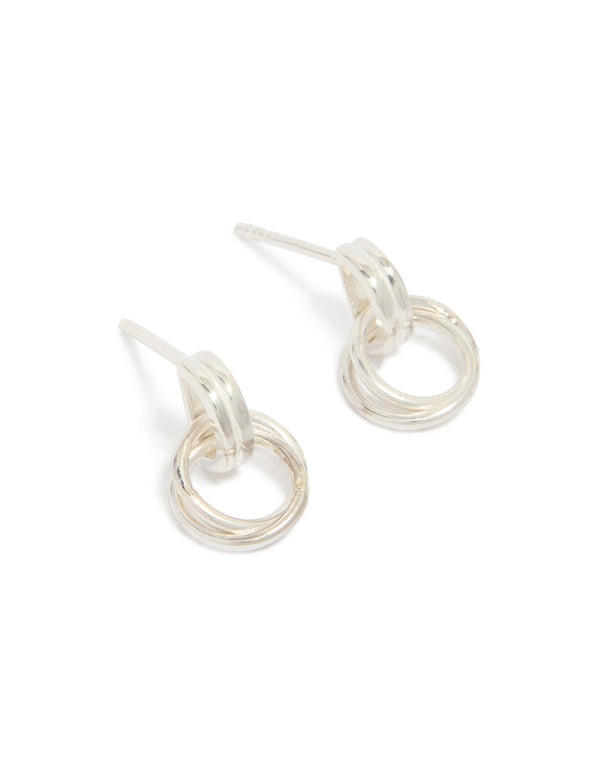 Discover sterling silver doorknocker stud earrings in a polished finish front view