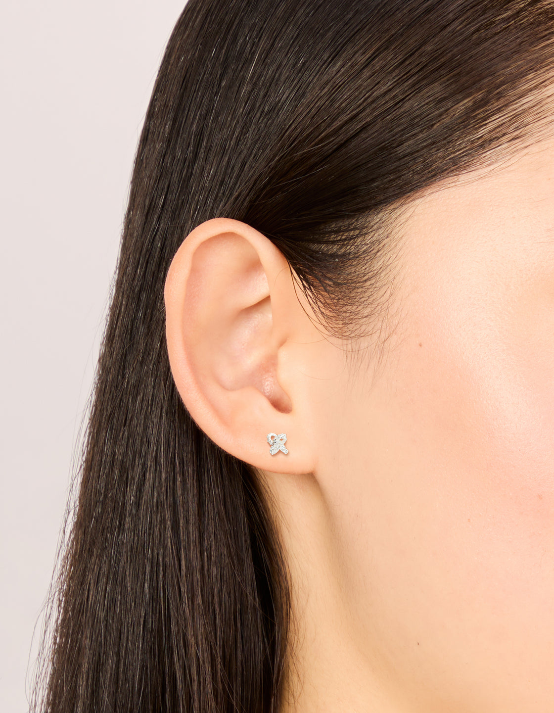 Sterling Silver Cubic Zirconia Knot Stud Earrings