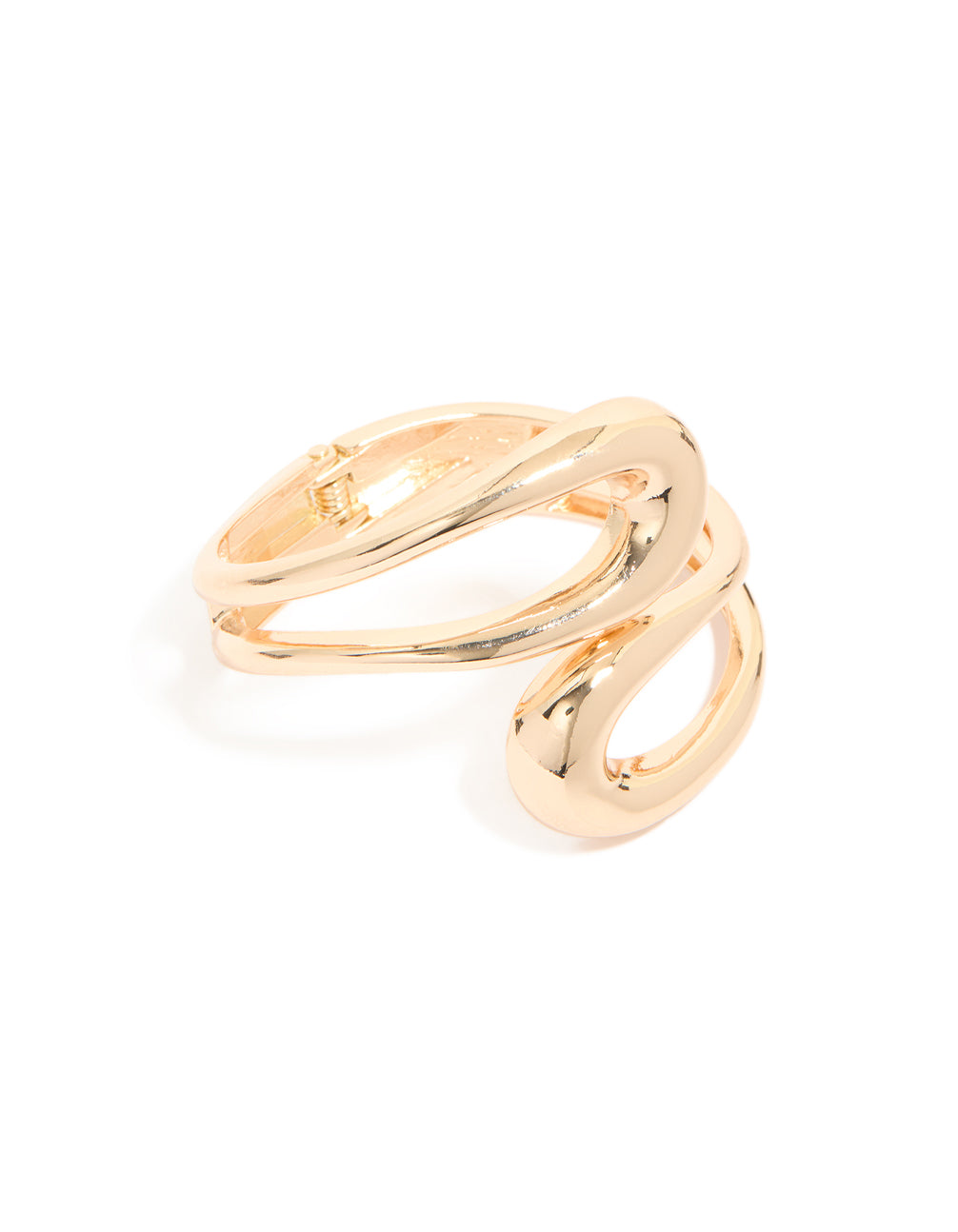Gold Wrapped Loop Hinged Bangle