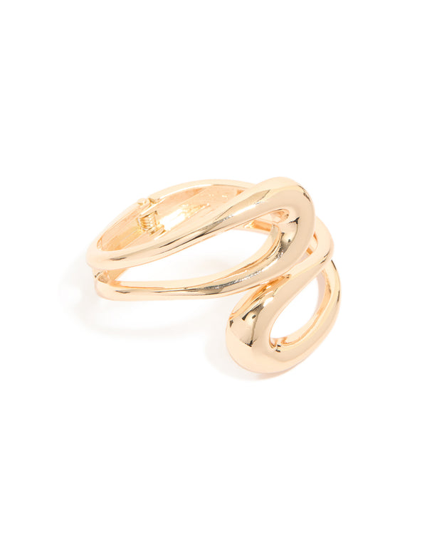 Gold Wrapped Loop Hinged Bangle