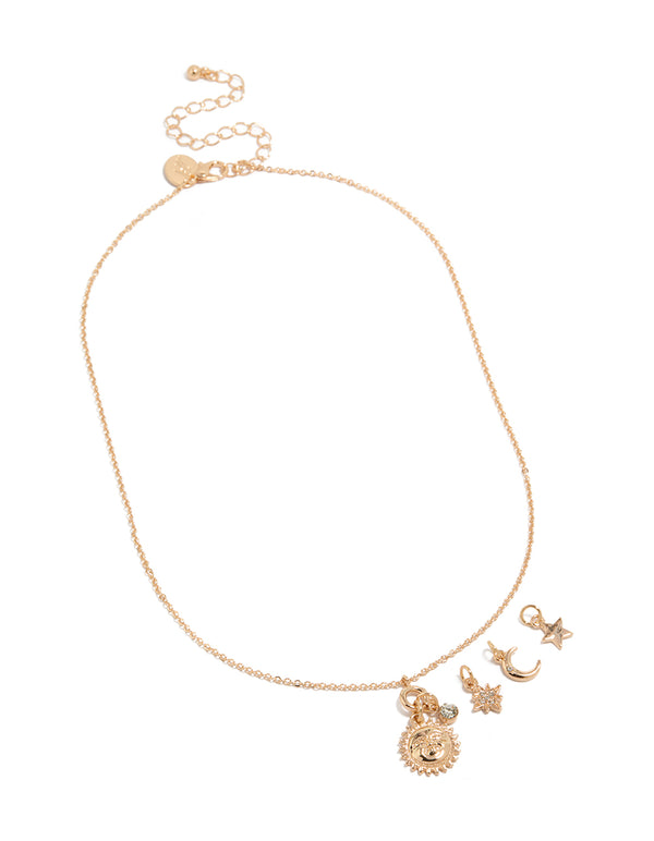 Gold Celestial Charm Necklace