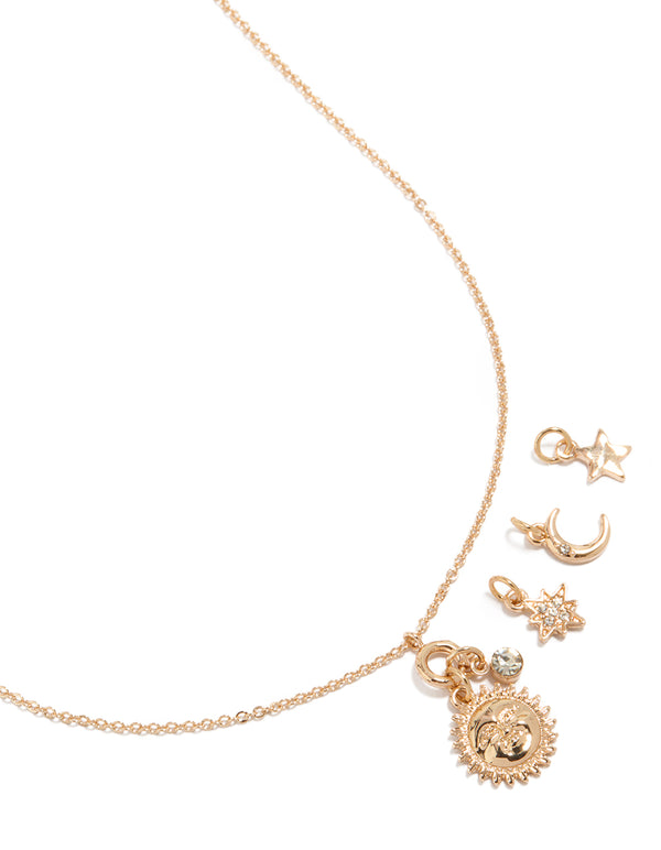 Gold Celestial Charm Necklace