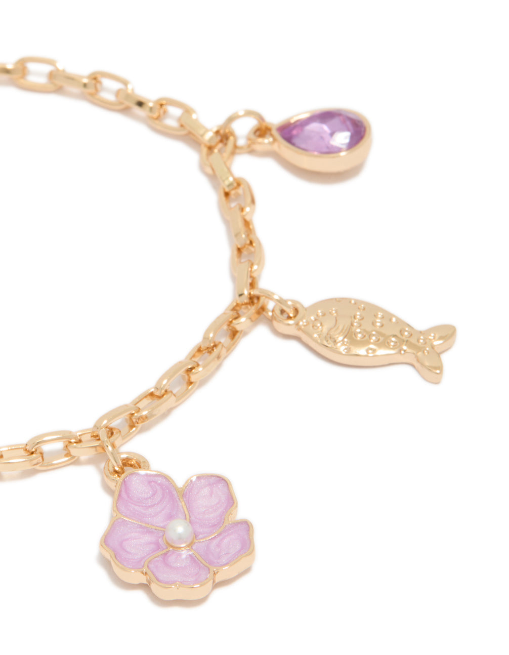 Gold Evil Eye & Shell Charm Bracelet