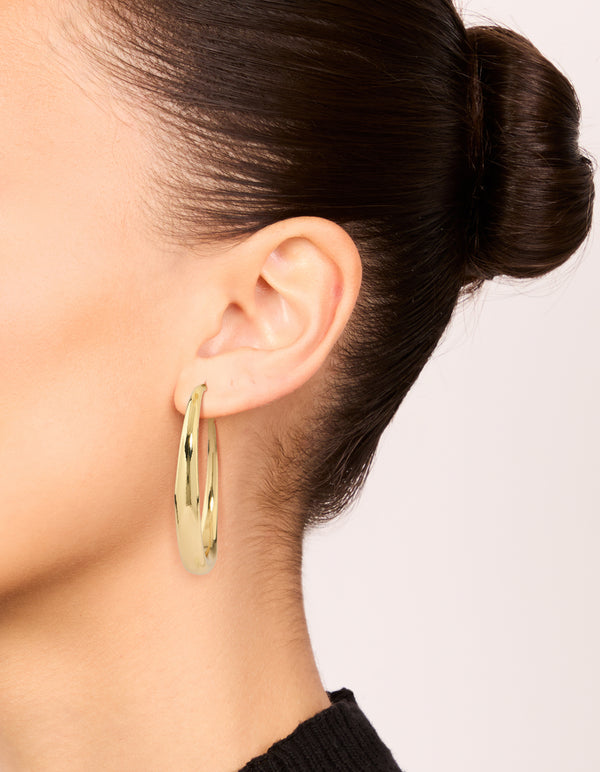 Gold Plated Medium Hoop Earrings