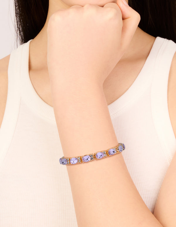 Gold Purple Diamantes Bracelet