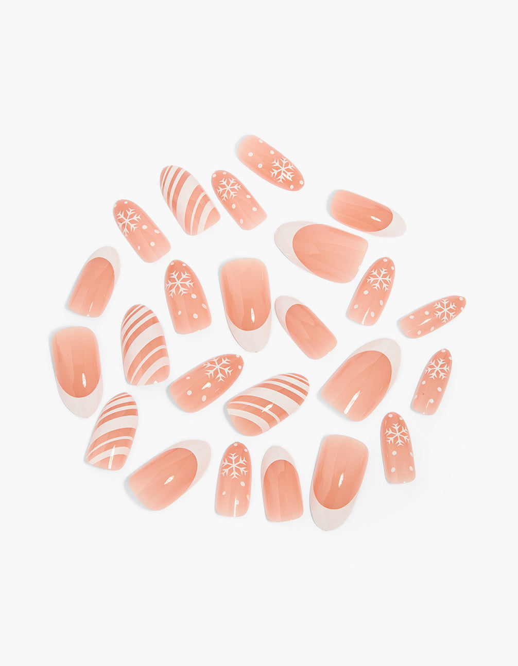 White Snowflake Press On Nail Set