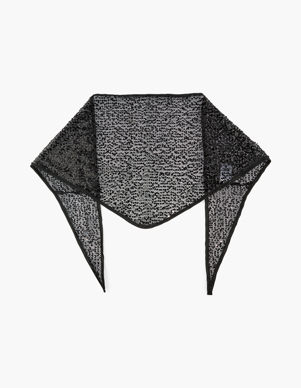Black Sequin Triangular Scarf