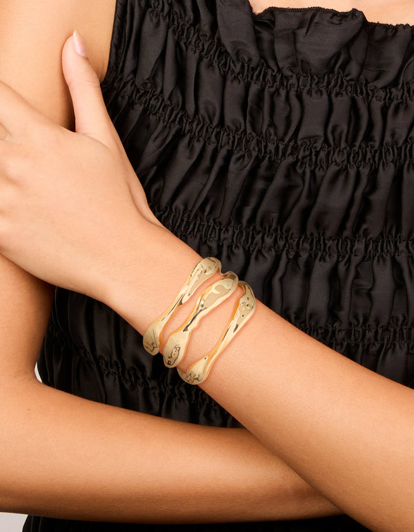 Gold Irregular Line Wrist Cuff