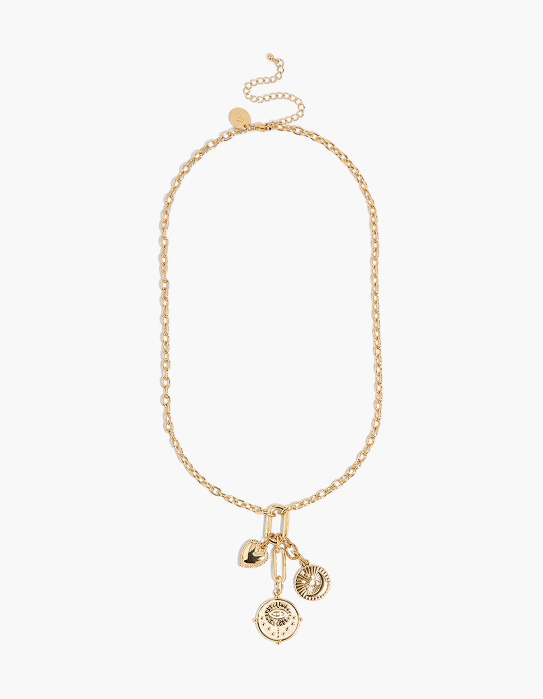 Waterproof Gold Plated Stainless Steel Heart & Celestial Charm Necklace